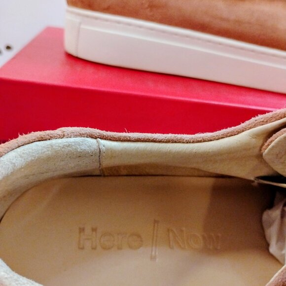 HERE/NOW FOX POM POM SUEDE SNEAKERS TAUPE BLUSH - Women's Size 10 - Picture 6 of 8